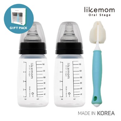 [라이크맘] 산모용 기프트팩 (신생아젖병 150ml x 2개 + 세척솔)(업체배송)
